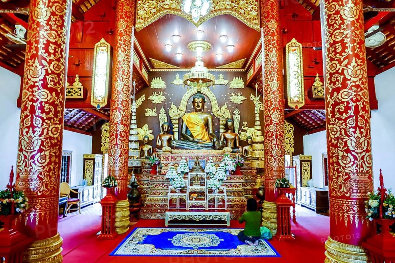 Buddha in temple, digital photo picture as a background