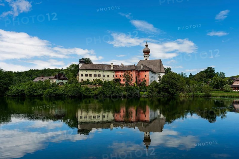 Panoramic view of the Höglwörth Monastery in Bavaria, Germany