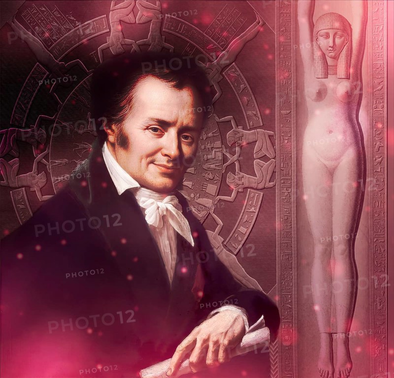 Dominique Vivant, Baron Denon, 1747 – 1825, French artist, writer, diplomat, author, and archaeologist, Dendera zodiac, Ancient Dendera Temple complex, Dendera, Egypt, digitally edited