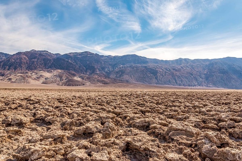 Famous salt field Devils Golf Course in Death Valley National Park, USA