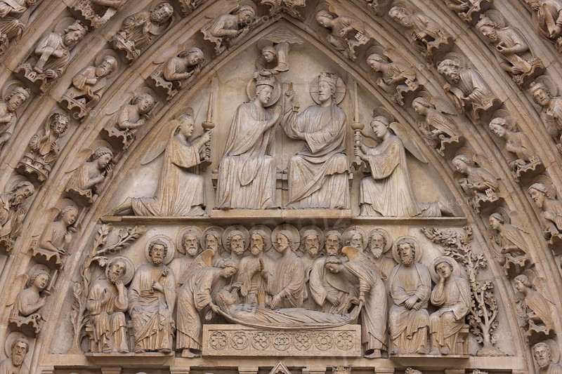 West façade, north portal, tympanum, St., Sankt, Saint
