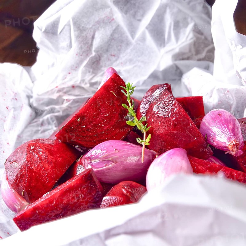Oven baked red beets