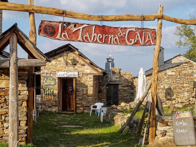 La Taberna de Gaia is a cosy restaurant in an semi-abandoned hamlet on the Camino, Foncebadon, Castile and Leon, Spain