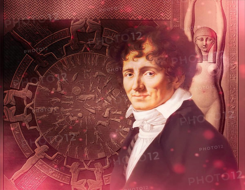 Dominique Vivant, Baron Denon, 1747 – 1825, French artist, writer, diplomat, author, and archaeologist, Dendera zodiac, Ancient Dendera Temple complex, Dendera, Egypt, digitally edited