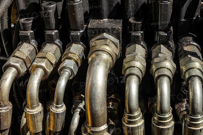 Detail of an engine of an excavator