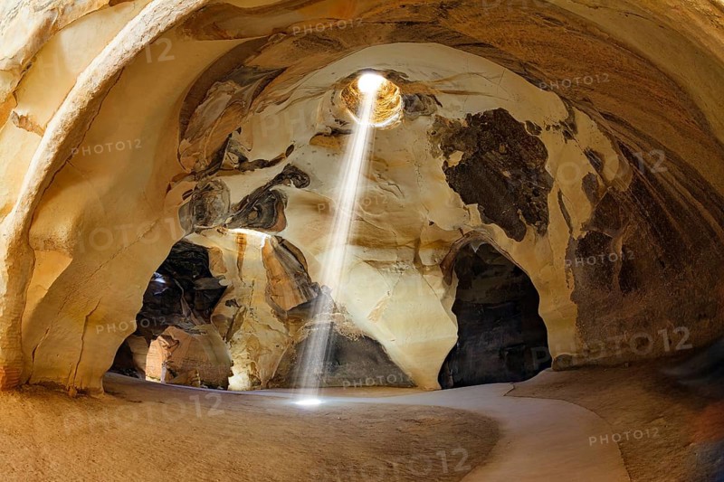 The famous underground national park Beit Guvrin, Israel. Bell caves - quarries of the 7th century AD. Sunny warm day