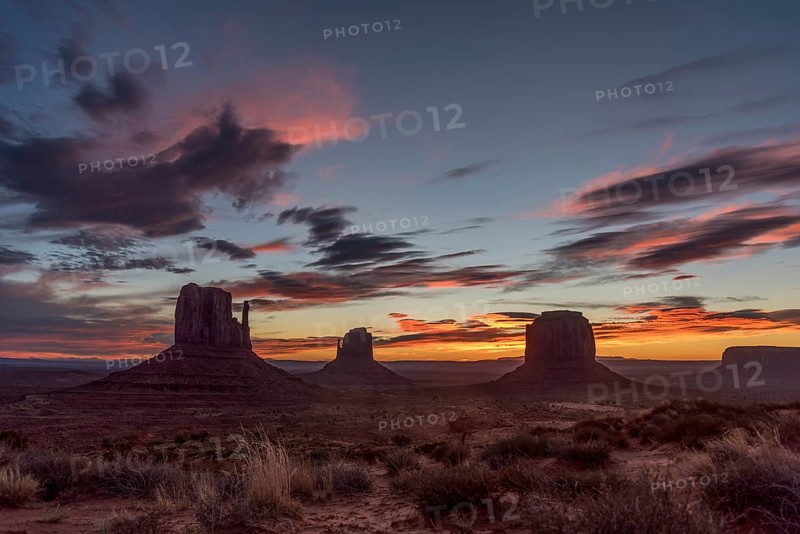 Great magnificent sunrise over the Monument Valley, Arizona, USA