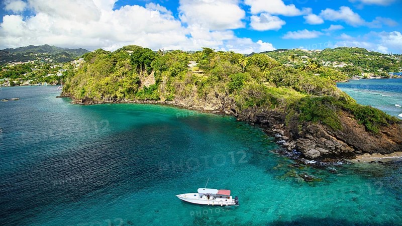A view of Fort Duvernette a defensive structure on Saint Vincent and the Grenadines