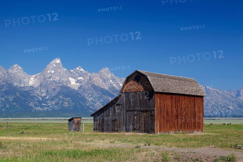 The iconic John Moulton homestead in Grand Teton in Wyoming in USA
