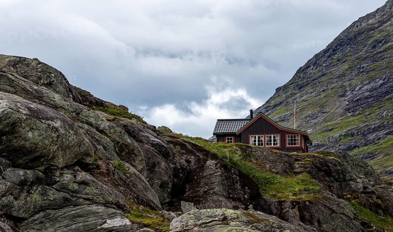 View of the Norwegian mountains in the Trollstigen region