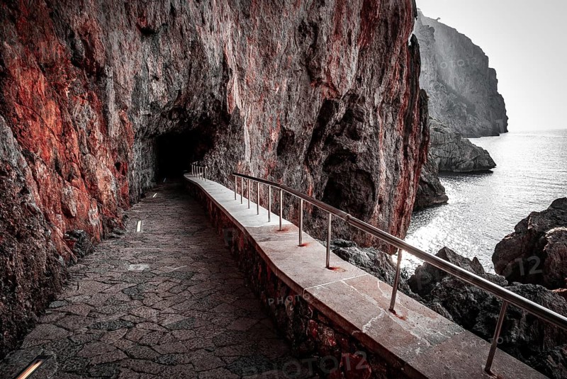 Path with tunnel, sa calobra, mallorca