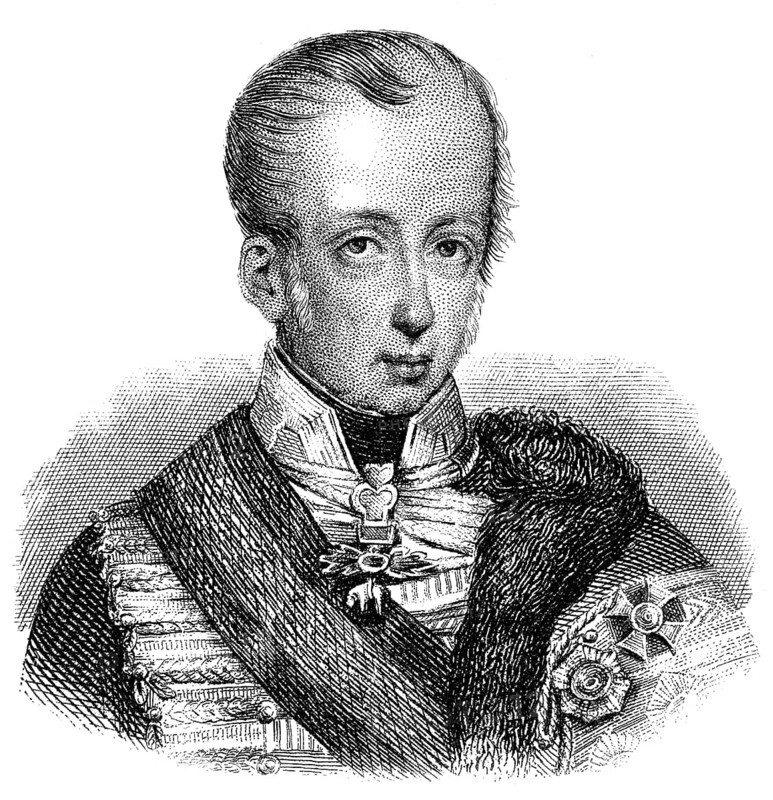 Portrait of Ferdinand I, 1793 - 1875, Emperor of Austria, President of the German Confederation, as Ferdinand V King of Hungary and Bohemia, Portrait von Ferdinand I. Karl Leopold Joseph Franz Marcellin, genannt der Gütige, 1793 - 1875, Kaiser von Österreich und König von Böhmen und als Ferdinand V. König von Ungarn und Kroatien