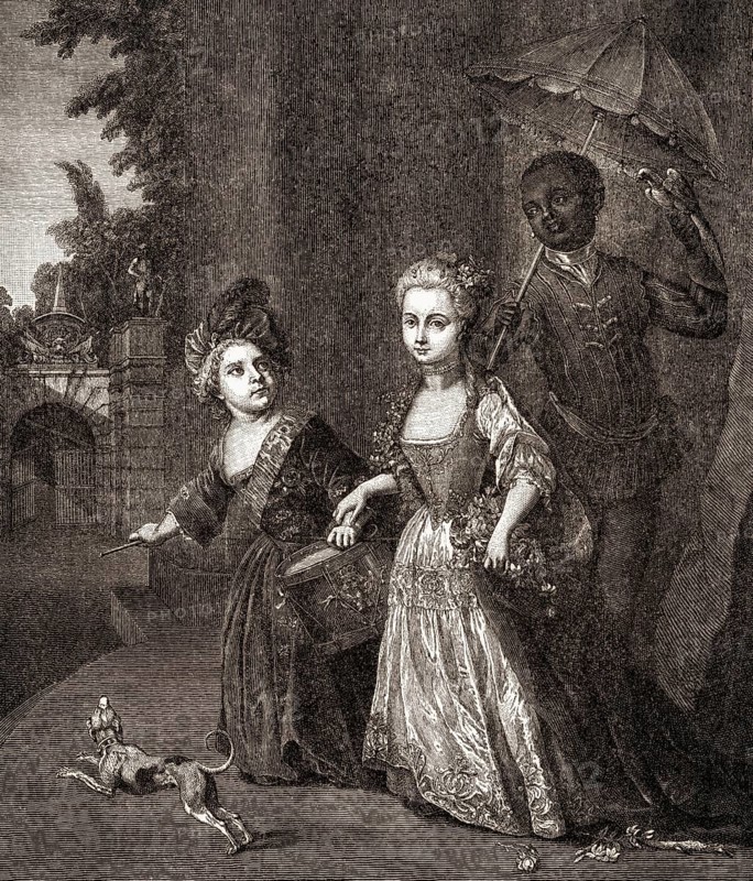 Young Crown Prince Frederick and his favorite sister Wilhelmina, 1716, Frederick the Great or Frederick II