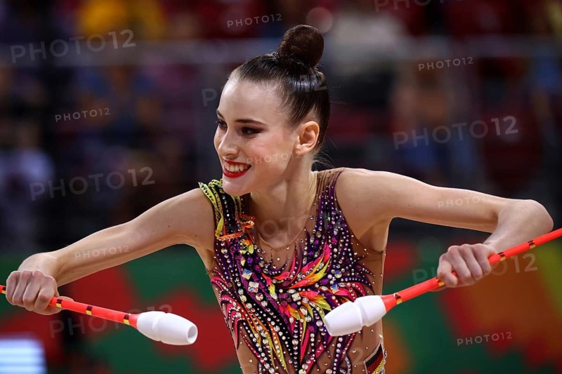 Sofia, Bulgaria - 15 September, 2022: Darja Varfolomeev of Germany in action during the 39th FIG Rhythmic Gymnastics World Championships