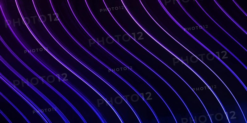Neon Glow blue and purple lines on a dark background, Cyberpunk background