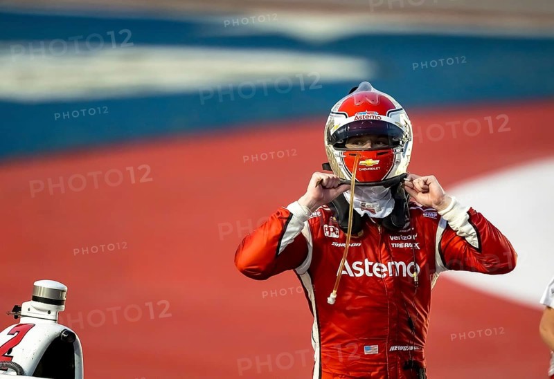 NTT INDYCAR SERIES driver, JOSEF NEWGARDEN (2) of Nashville, Tennessee, comes in third place for the Hy-Vee Homefront 250 at Iowa Speedway in Newton, IA