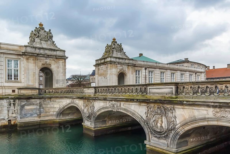 Marble Bridge and the pavilions near Christiansborg Palace in Copenhagen, Denmark