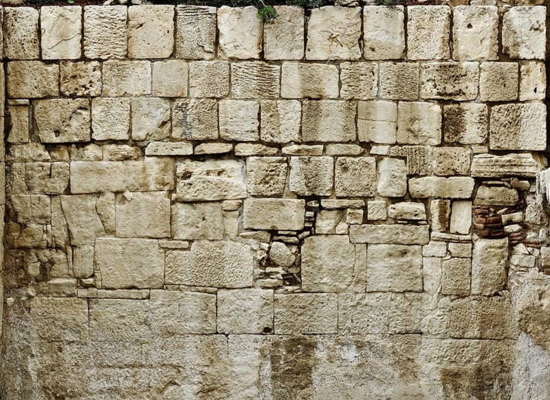 Stock photo of an Ancient stone wall texture Yellow limestone background from Cyprus Horizontal