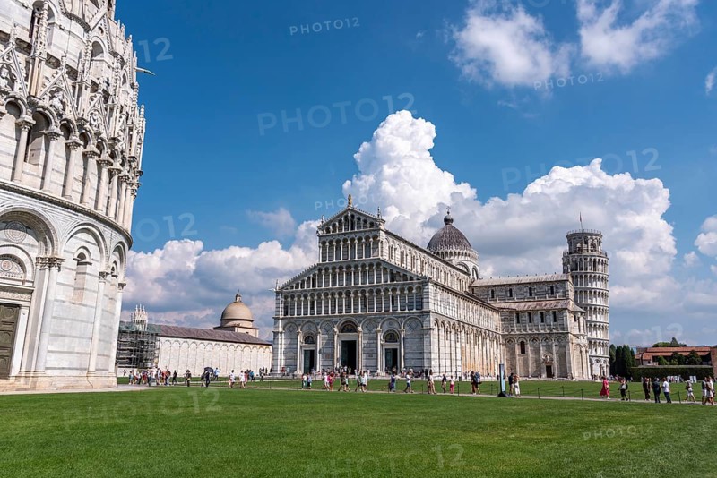 Cathedral, baptistery and famous leaning tower of Pisa, Italy
