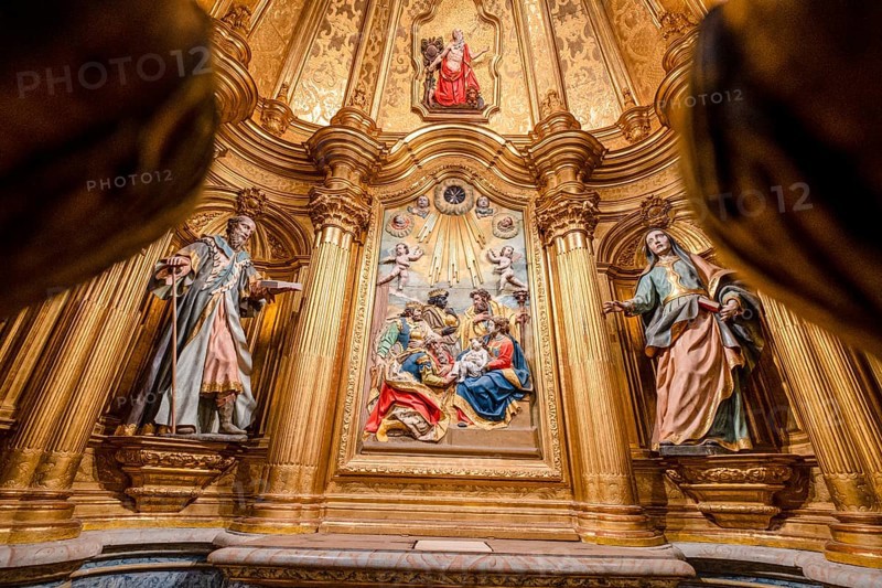 Retabel der Könige, Rokoko-Stil, 18. Jahrhundert, Kathedrale Santa María de Calahorra, Calahorra, La Rioja, Spanien