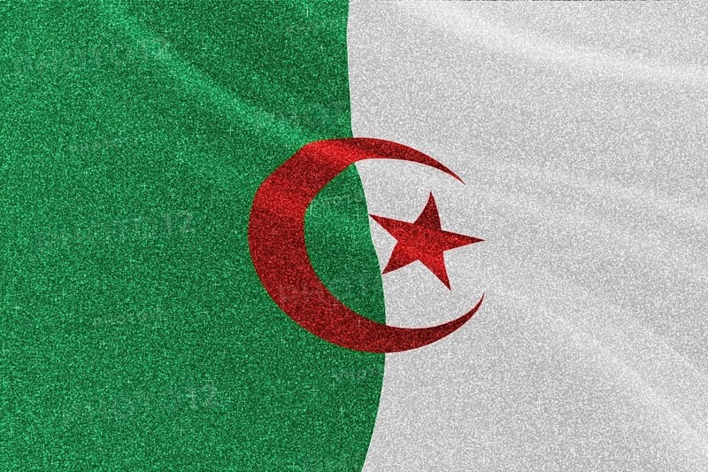Algeria glitter flag, national flag, glittering flag sparkle background
