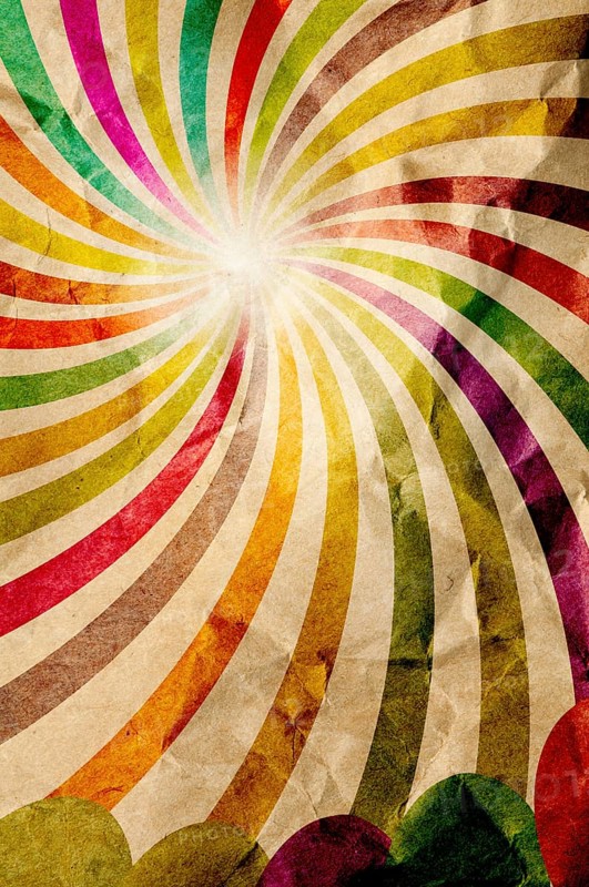 Decorative retro background paper and ornaments. Style 80s multi colors