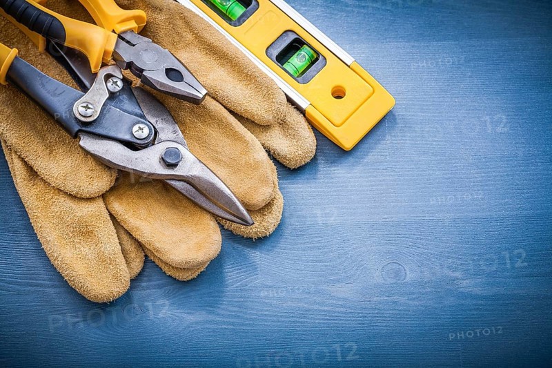 Pliers steel cutter construction level leather protective gloves