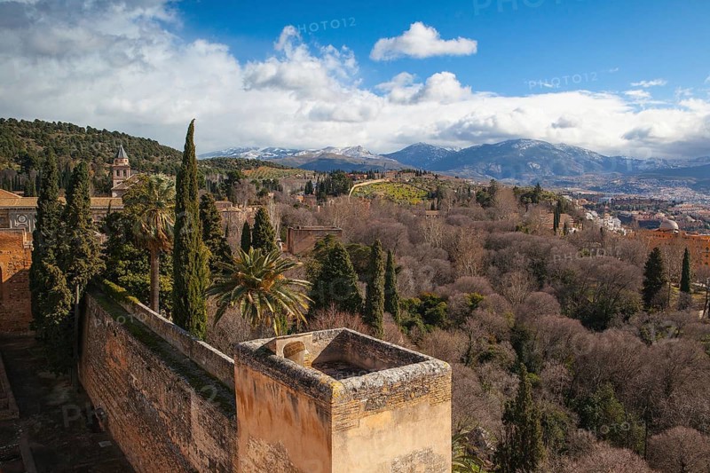 View from famous Alhambra palace in Grenada in Spain