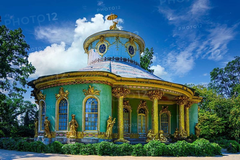 Chinese tea house is in the beautiful Sanssouci Park. In beautiful summer weather