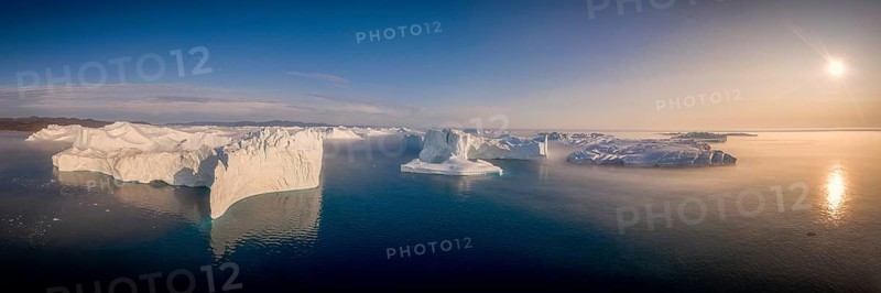 Greenland Ilulissat glaciers at fjord Disco Bay West Greenland