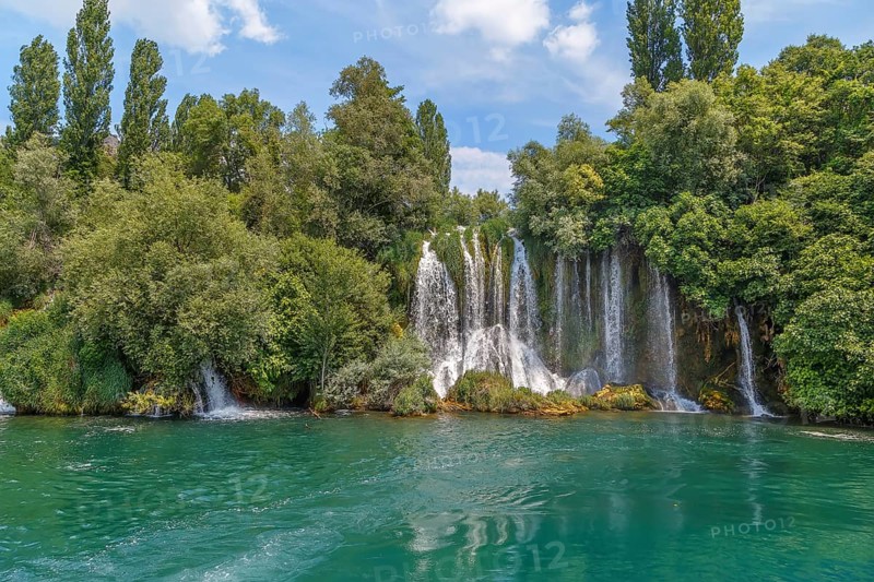 Roski slap is big waterfall in Krka national park, Croatia