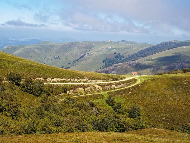 Mountain hut on the Napoleon Route close to the French-Spanish border, St Jean Pied de Port, France