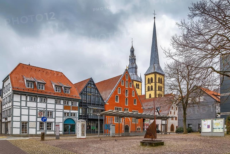 Square in Lemgo historical center, Germany