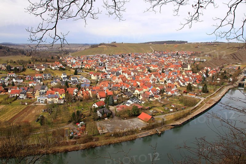 View of Hessigheim am Neckar
