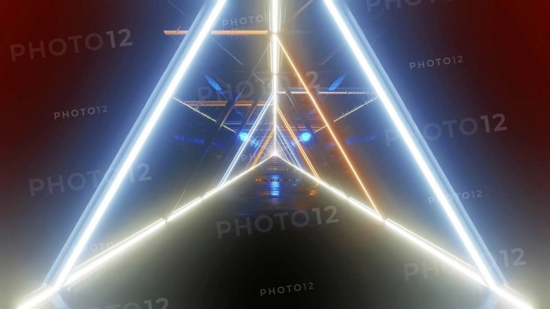A stylish science fiction tunnel 3D illustration