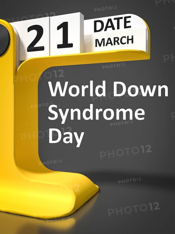Vintage calendar World Down Syndrome Day 21st of march