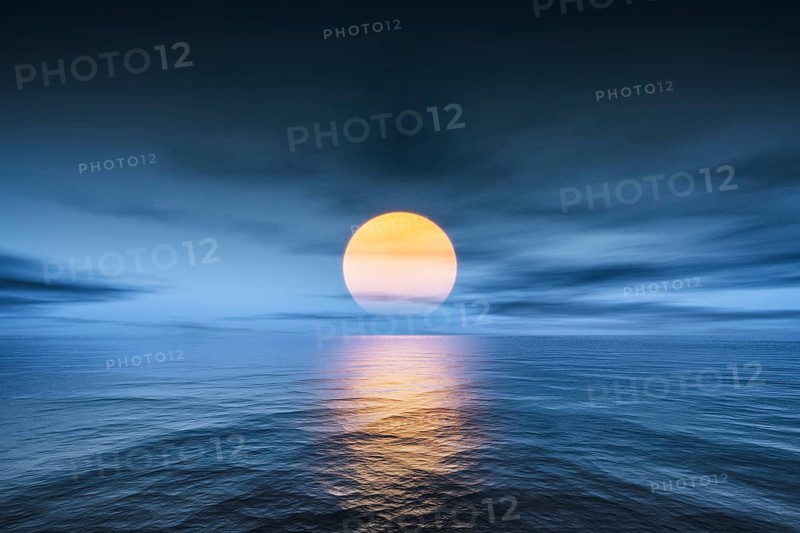 A great sunset over the ocean 3d illustration