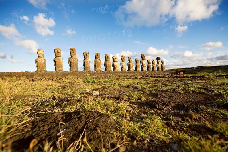 Mysterious statues at easter island