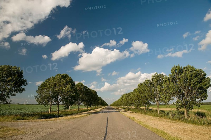 Dutch landscape with subway and cloudy sky