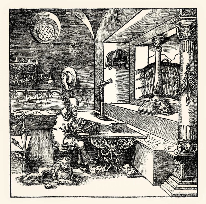 Saint Jerome, Biblia dudesch by Ludwig Trutebul, 1520, facsimile of the 19th century
