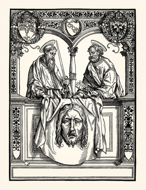 St. Peter and St. Paul with the Sudarium, 1512, by Hans Burgkmair the Elder, facsimile of the 19th century