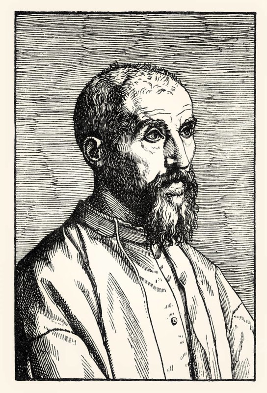 Giambattista Gelli, 1498–1563, a Florentine man of letters, Italian woodcut, 16th century
