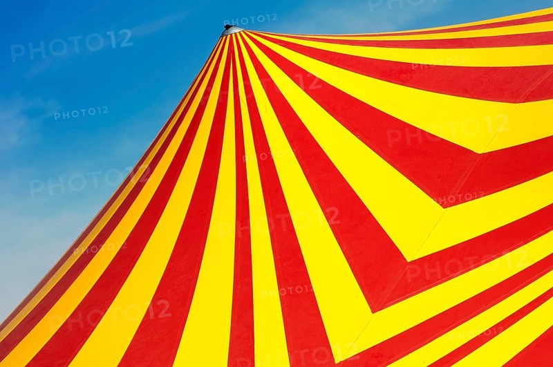 Red and yellow circus dome