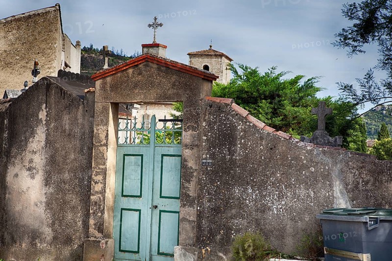 Entrance to a cemetery in Contignac, southern France 2017