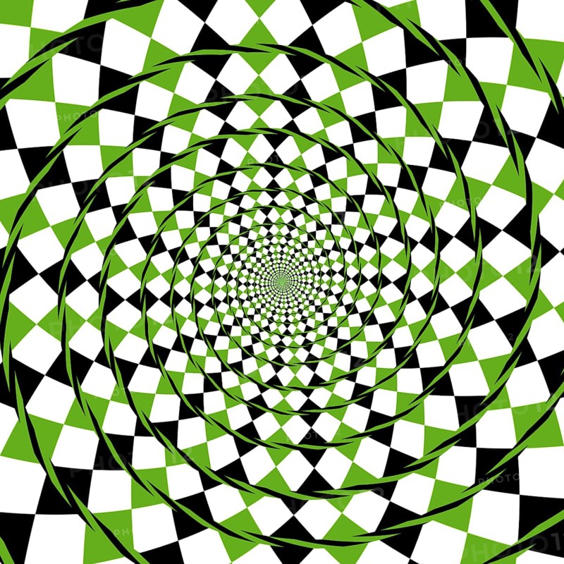 An illustration of an optical illusion spiral background