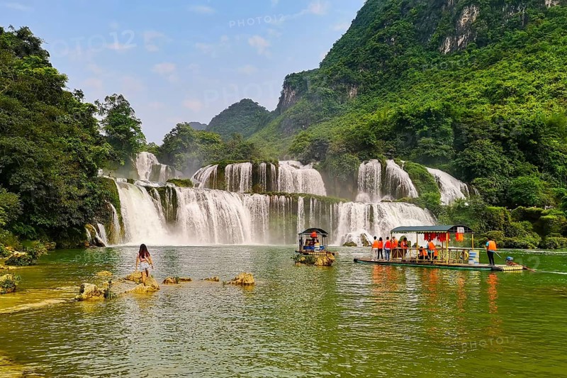 Typical Vietnamese landscape in spring with green vegetation