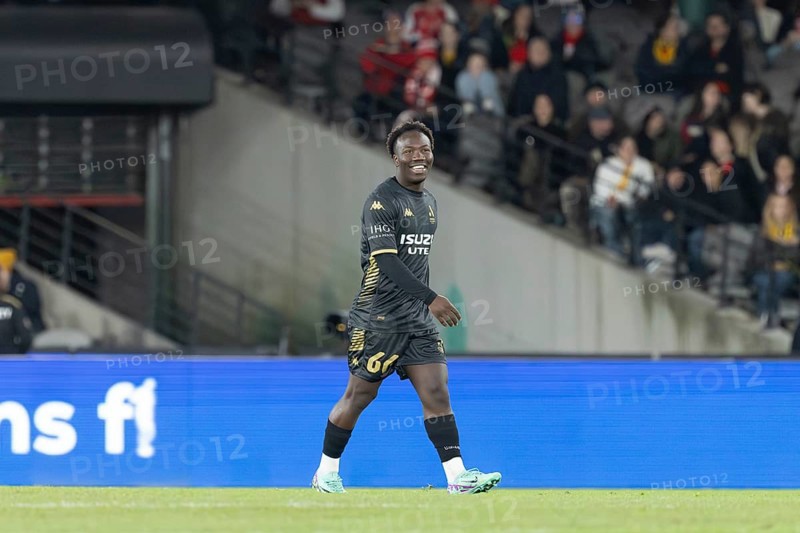 MELBOURNE, AUSTRALIA, MAY 24: Nestory Irankunda of A-League All Stars Men whilst playing against Newcastle United during the Global Football Week at Marvel Stadium on May 24, 2024 in Melbourne, Australia