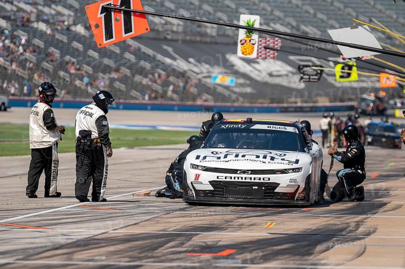 NASCAR Xfinity Series Driver Layne Riggs (11) races for position for the Andy's Frozen Custard 300 at the Texas Motor Speedway in Fort Worth TX