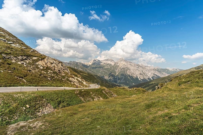 Mountain landscape at the Splügen Pass, Splügen, Canton Graubünden, Switzerland