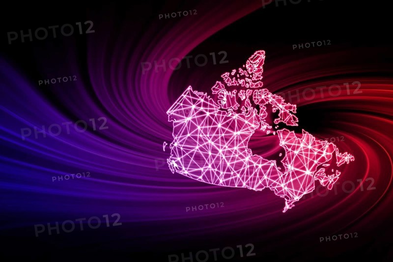 Map of Canada, Polygonal mesh line map, modern map